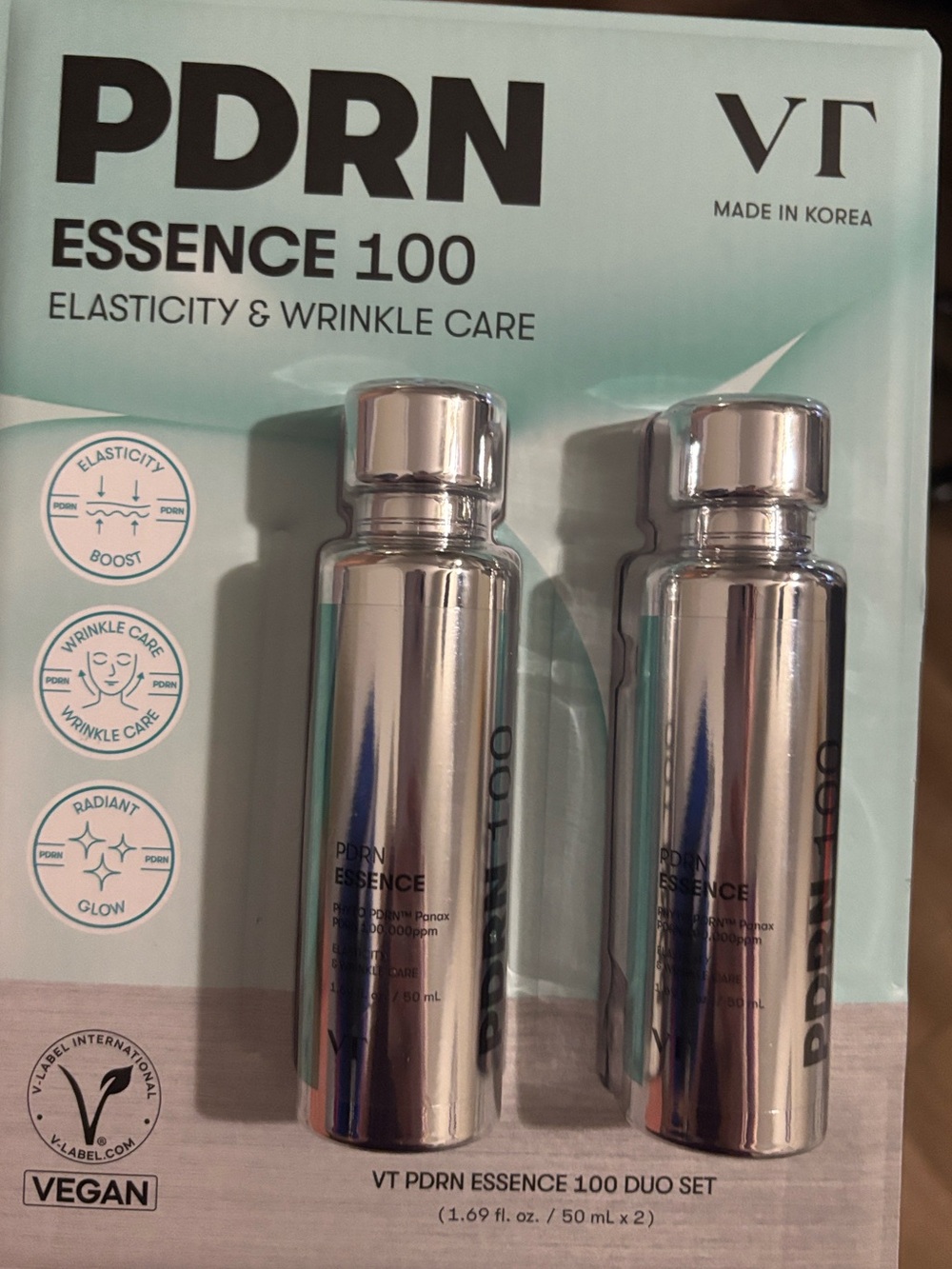 NEW Sealed -VT Cosmetics PDRN Essence 100 - 1.69 fl. oz., 2-Pack